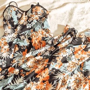 Floral high low romper